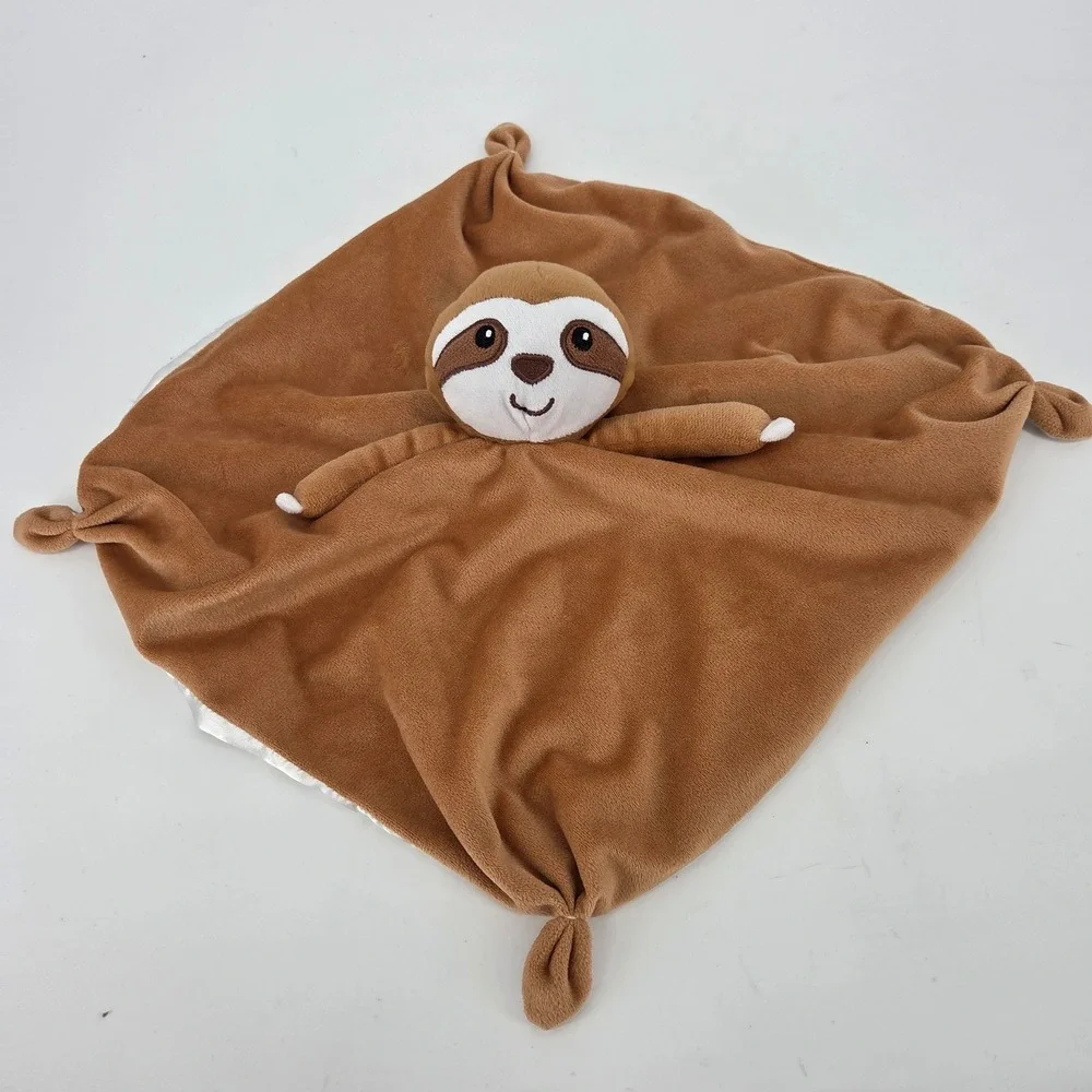 Pro Goleem Sloth Security Blanket Lovey Brown Minky Satin 14x14 PO#23092211